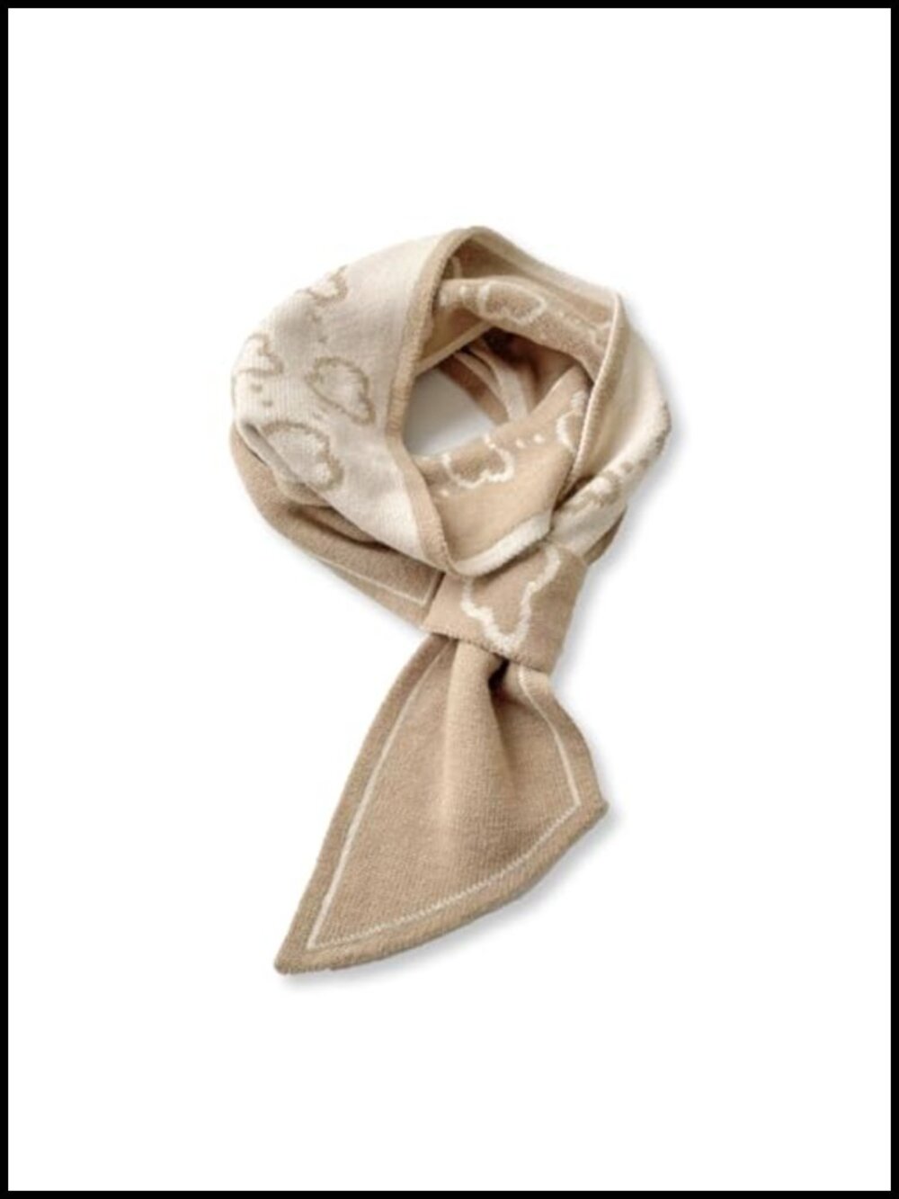 Skinny Knitted Scarf Women Pull-Through Design Plaid Letter Pattern Warm